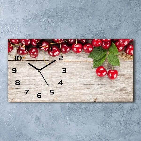 Horloge horizontale Cerises sur bois