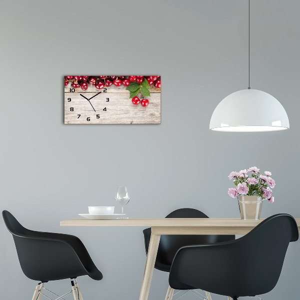Horloge horizontale Cerises sur bois