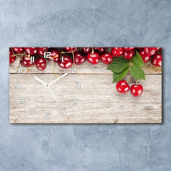 Horloge horizontale Cerises sur bois