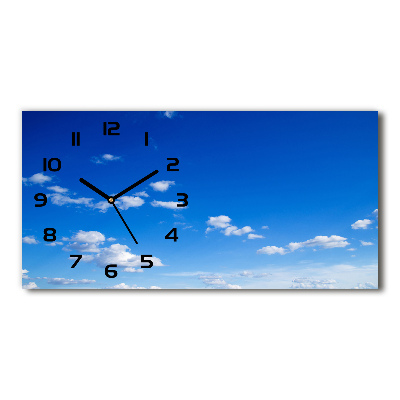Horloge murale horizontale Ciel bleu et nuages