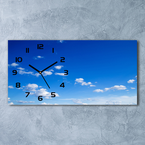 Horloge murale horizontale Ciel bleu et nuages