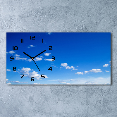 Horloge murale horizontale Ciel bleu et nuages