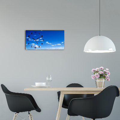 Horloge murale horizontale Ciel bleu et nuages