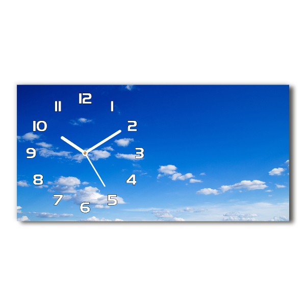 Horloge murale horizontale Ciel bleu et nuages