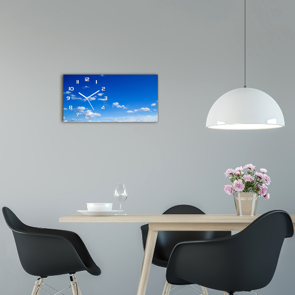 Horloge murale horizontale Ciel bleu et nuages