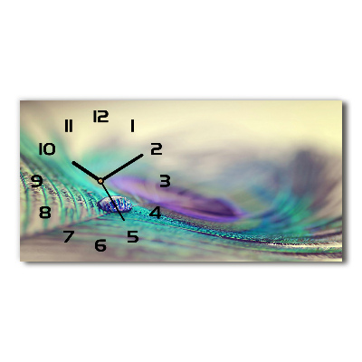 Horloge rectangulaire horizontale Goutte sur une plume