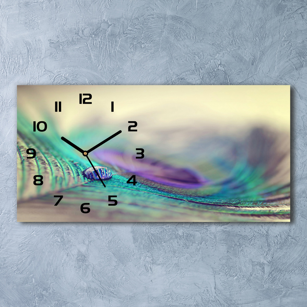 Horloge rectangulaire horizontale Goutte sur une plume