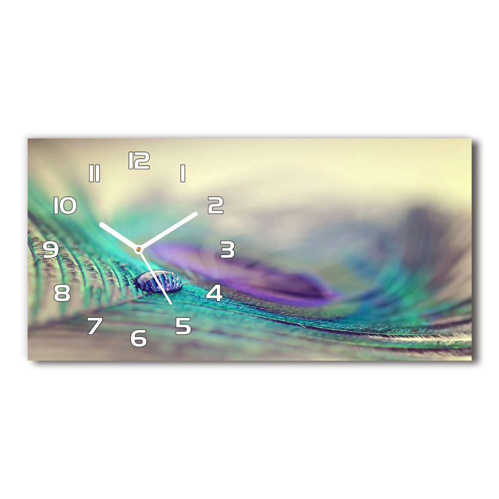 Horloge rectangulaire horizontale Goutte sur une plume