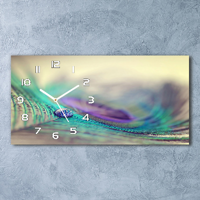 Horloge rectangulaire horizontale Goutte sur une plume