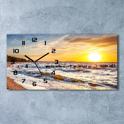 Horloge horizontale Plage du coucher de soleil