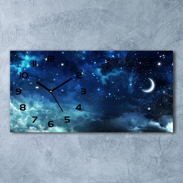 Horloge horizontale en verre Ciel étoilé