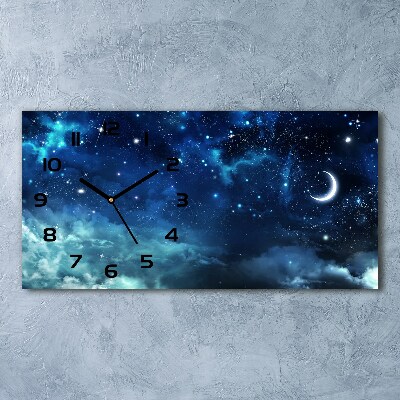 Horloge horizontale en verre Ciel étoilé