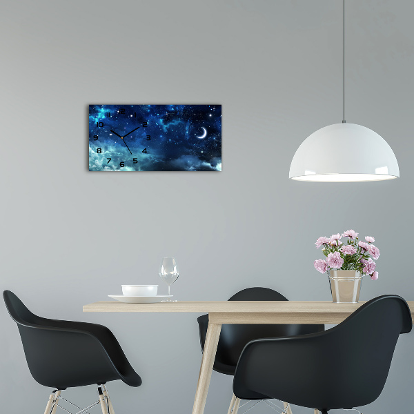 Horloge horizontale en verre Ciel étoilé