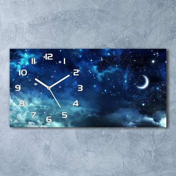 Horloge horizontale en verre Ciel étoilé