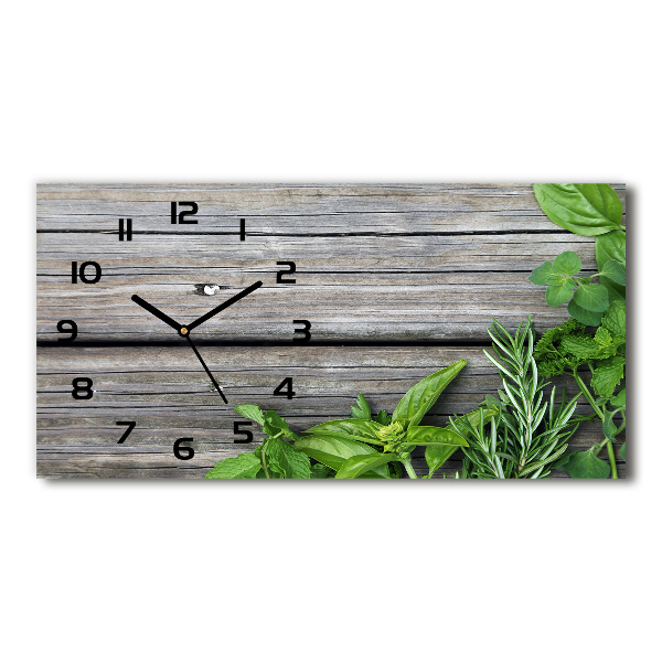 Horloge horizontale Fond en bois d'herbes