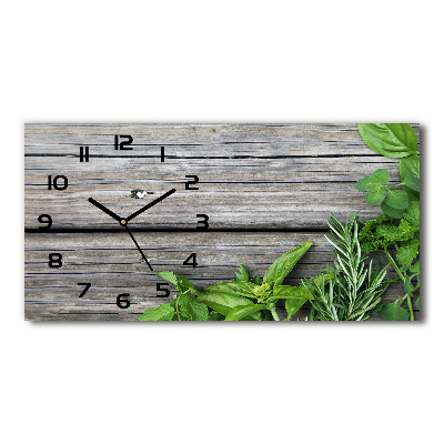 Horloge horizontale Fond en bois d'herbes