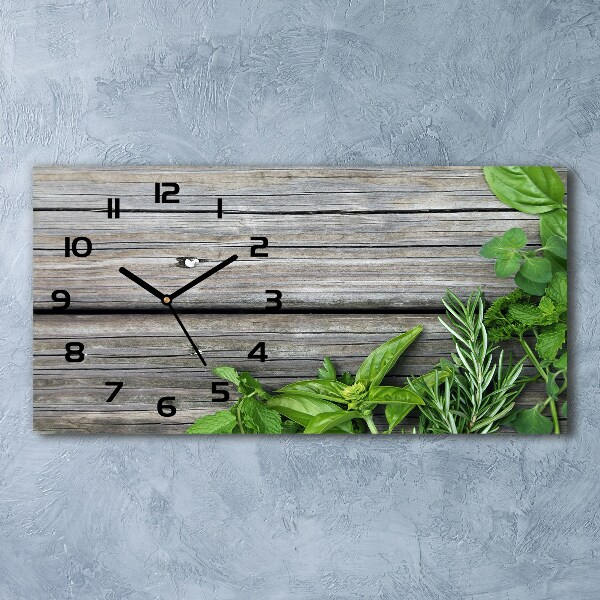 Horloge horizontale Fond en bois d'herbes