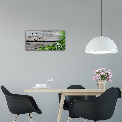 Horloge horizontale Fond en bois d'herbes