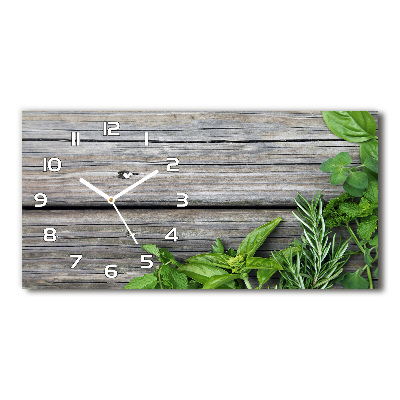 Horloge horizontale Fond en bois d'herbes