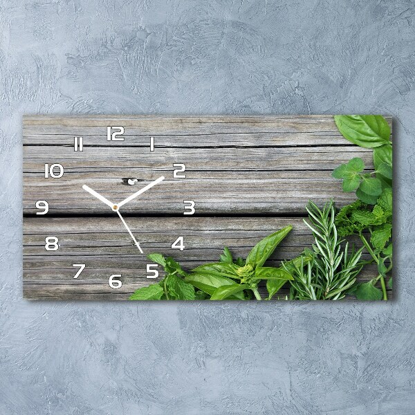 Horloge horizontale Fond en bois d'herbes