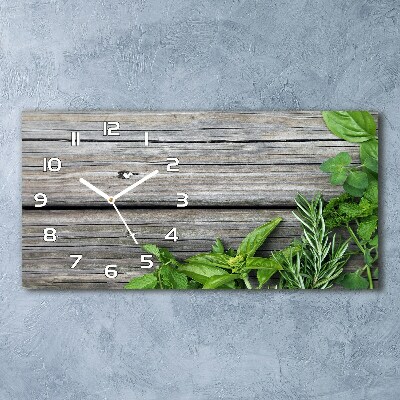 Horloge horizontale Fond en bois d'herbes