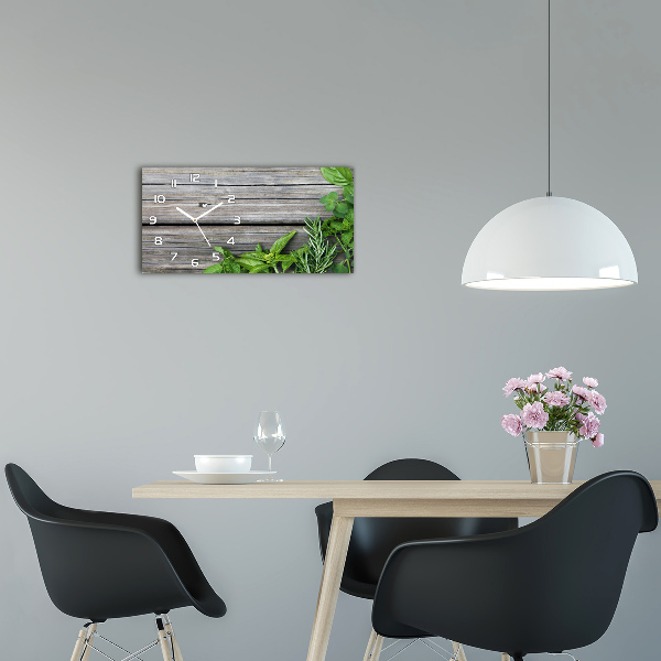 Horloge horizontale Fond en bois d'herbes