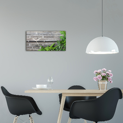Horloge horizontale Fond en bois d'herbes