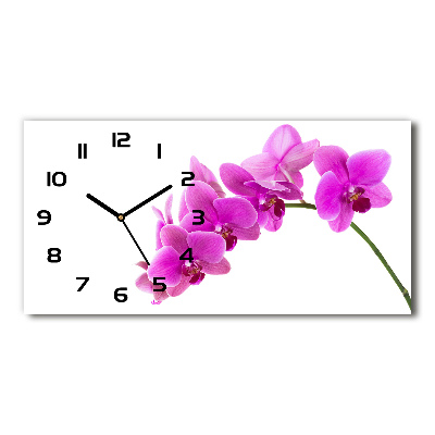 Horloge horizontale en verre Orchidée rose