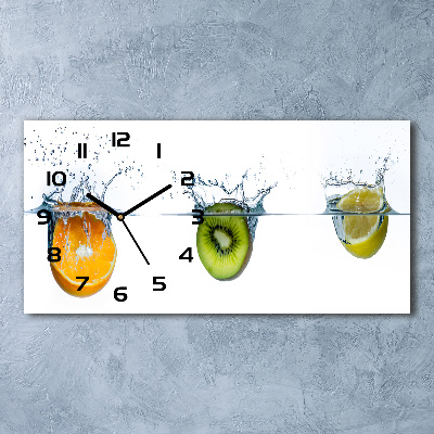 Horloge murale horizontale Fruit sous l'eau