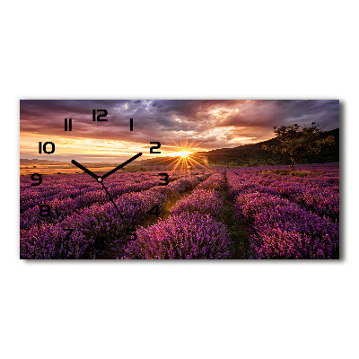 Horloge rectangulaire horizontale Champ de lavande
