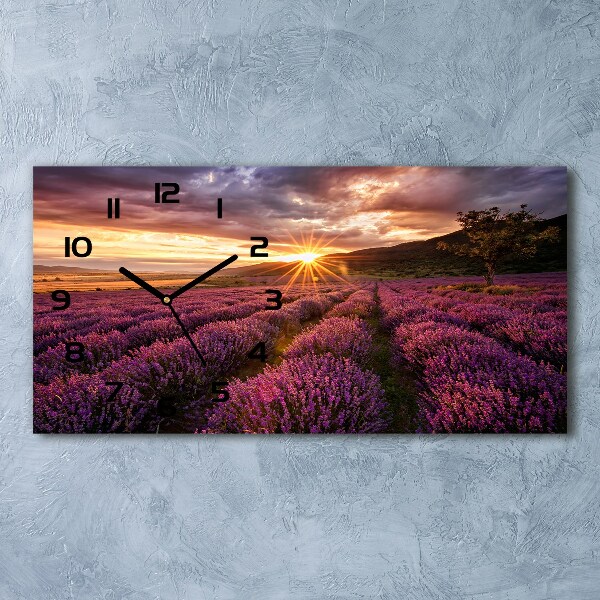 Horloge rectangulaire horizontale Champ de lavande