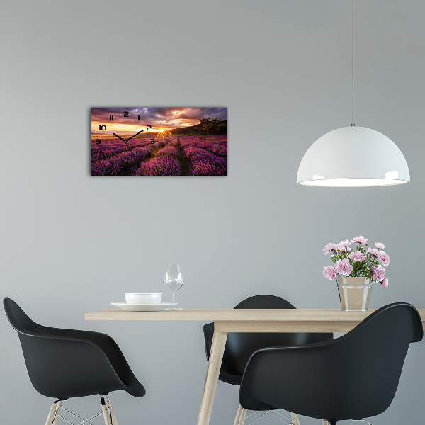 Horloge rectangulaire horizontale Champ de lavande
