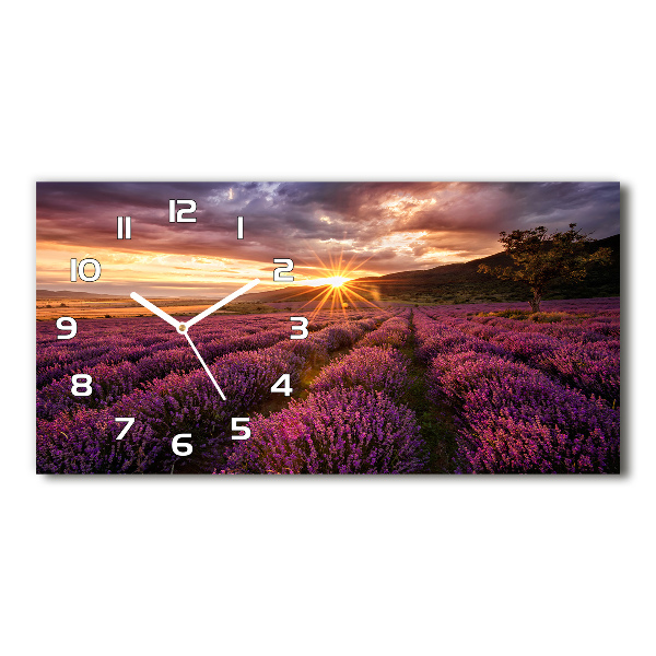 Horloge rectangulaire horizontale Champ de lavande