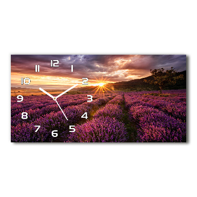 Horloge rectangulaire horizontale Champ de lavande