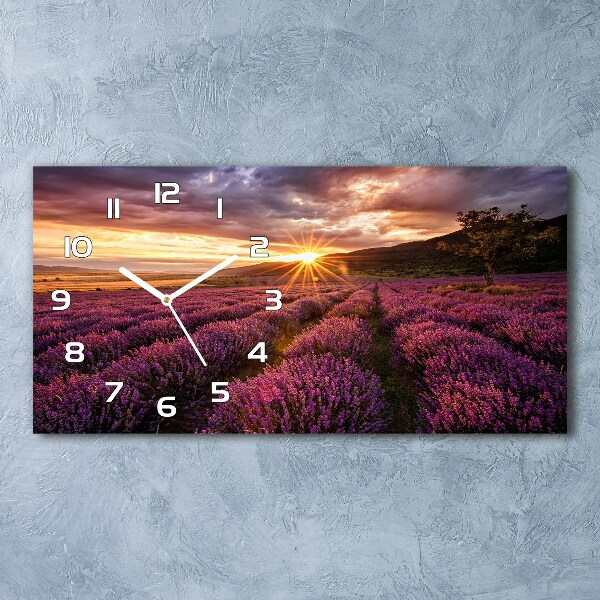 Horloge rectangulaire horizontale Champ de lavande