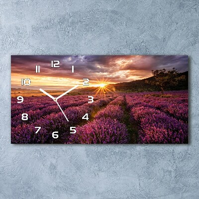 Horloge rectangulaire horizontale Champ de lavande