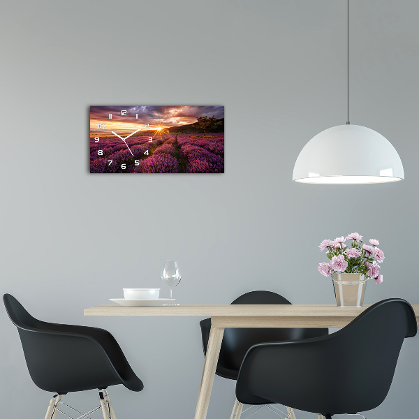 Horloge rectangulaire horizontale Champ de lavande