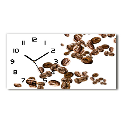 Horloge horizontale en verre Grains de café en vol