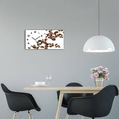 Horloge horizontale en verre Grains de café en vol