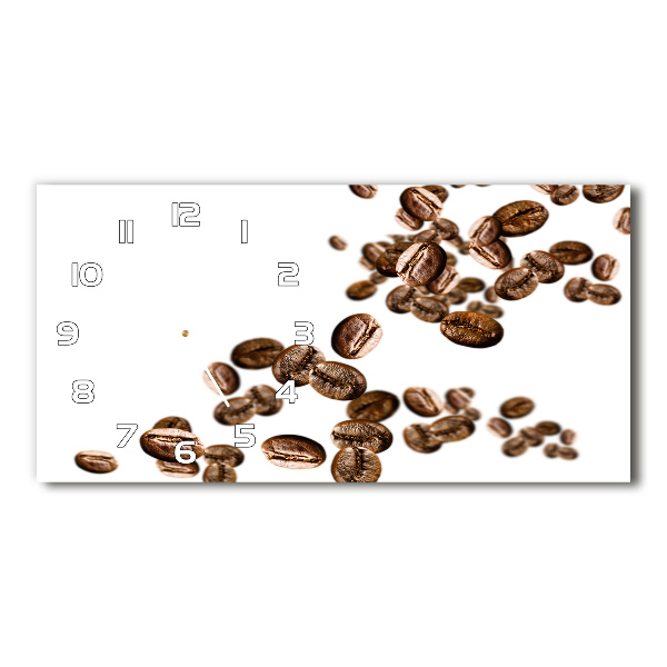 Horloge horizontale en verre Grains de café en vol