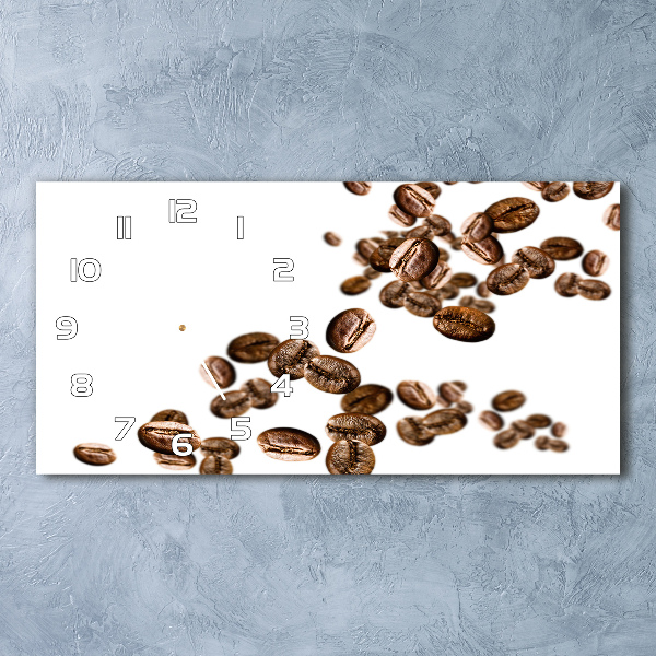 Horloge horizontale en verre Grains de café en vol