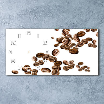 Horloge horizontale en verre Grains de café en vol