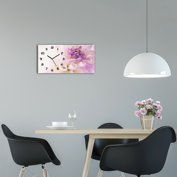 Horloge rectangulaire horizontale Dahlia blanc