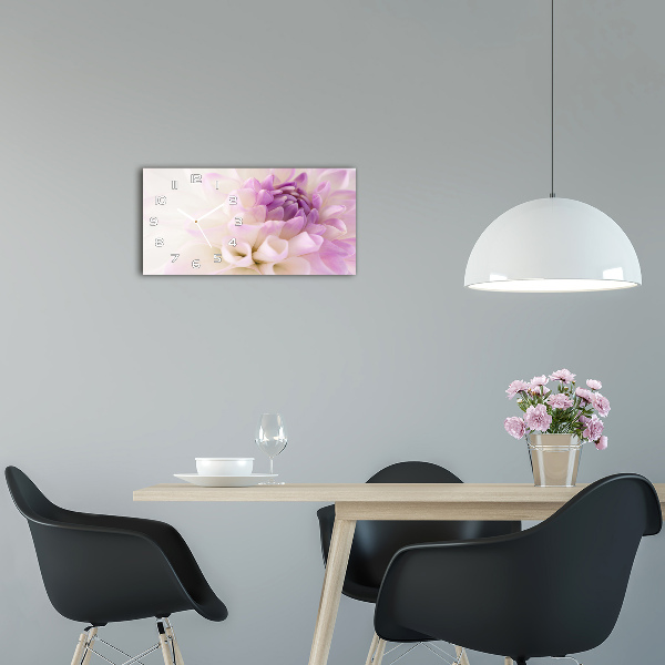 Horloge rectangulaire horizontale Dahlia blanc