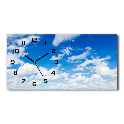 Horloge horizontale en verre Ciel bleu et nuages