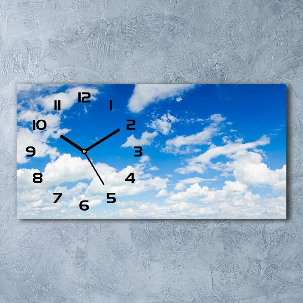 Horloge horizontale en verre Ciel bleu et nuages