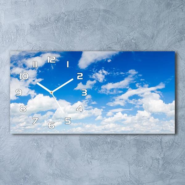 Horloge horizontale en verre Ciel bleu et nuages
