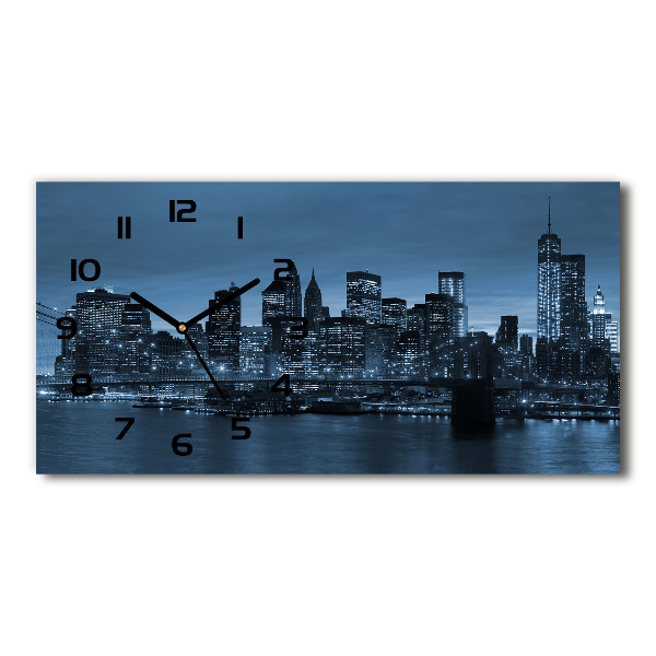 Horloge horizontale New York City de nuit