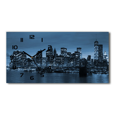 Horloge horizontale New York City de nuit