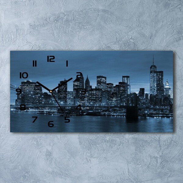 Horloge horizontale New York City de nuit
